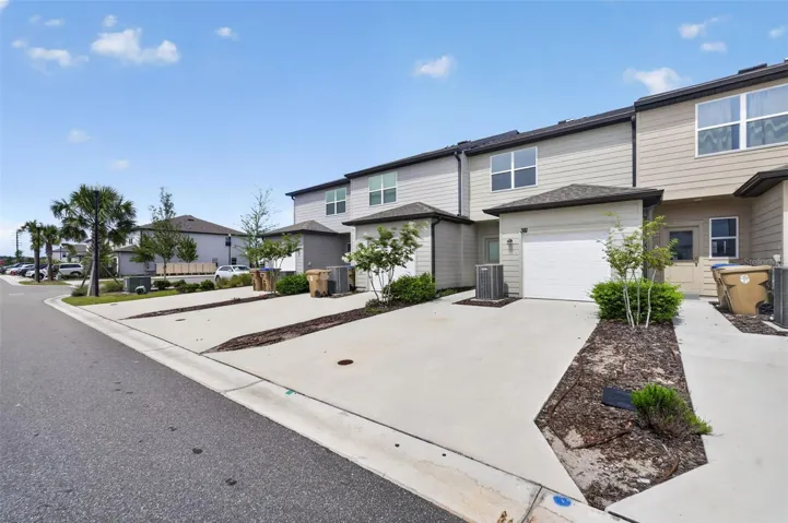 Rear view of townhome
