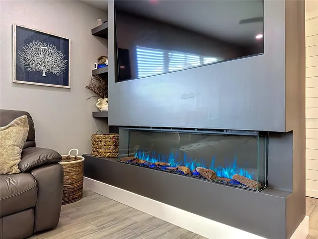 Sleek electric fireplace