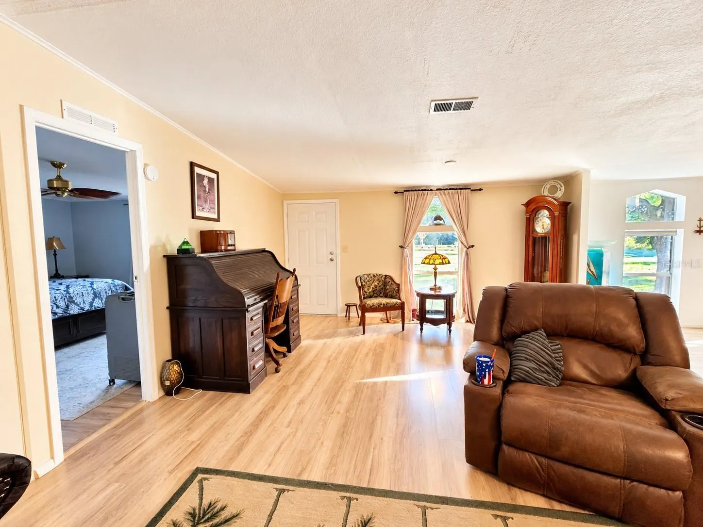 entryway and living room