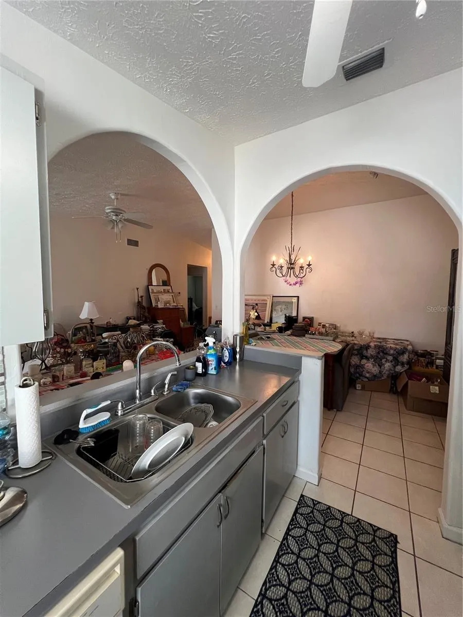 Kitchen out to LR and DR