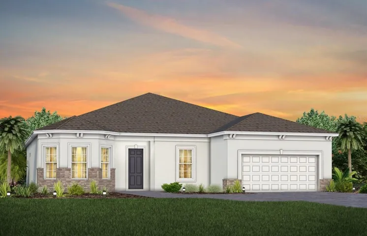 Exterior Design. Artistic rendering for this new construction home. Pictures are for illustrative purposes only. Elevations, colors and options may vary.