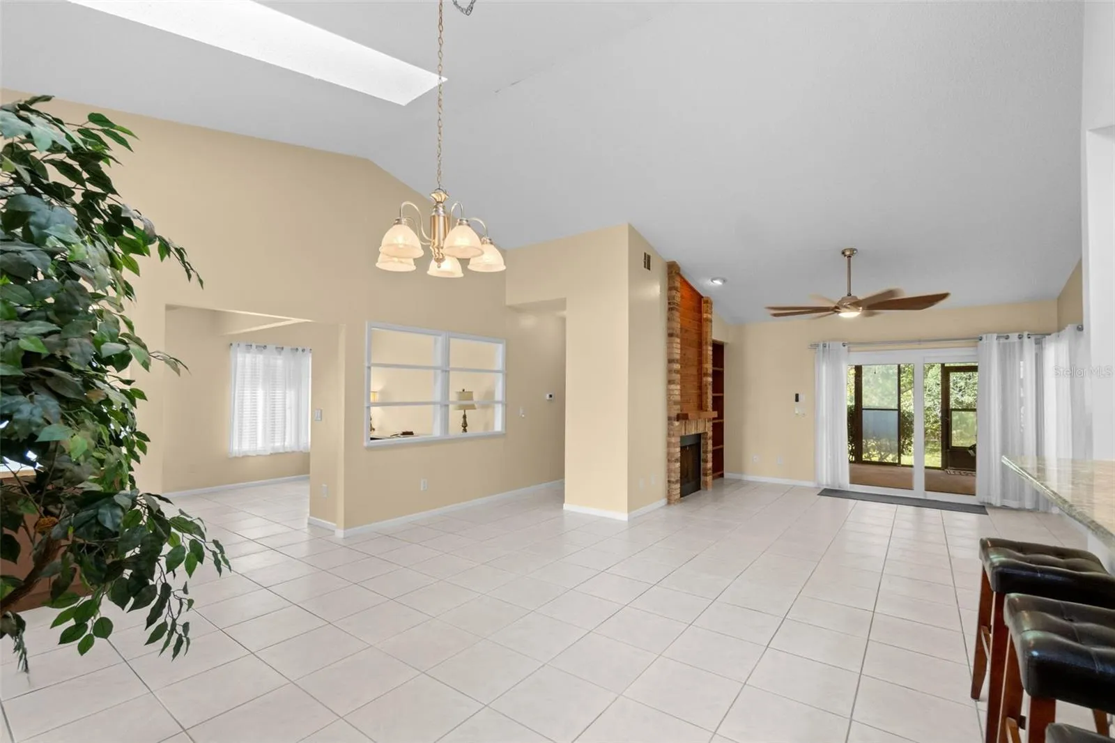 Looking toward the back door from the kitchen counter