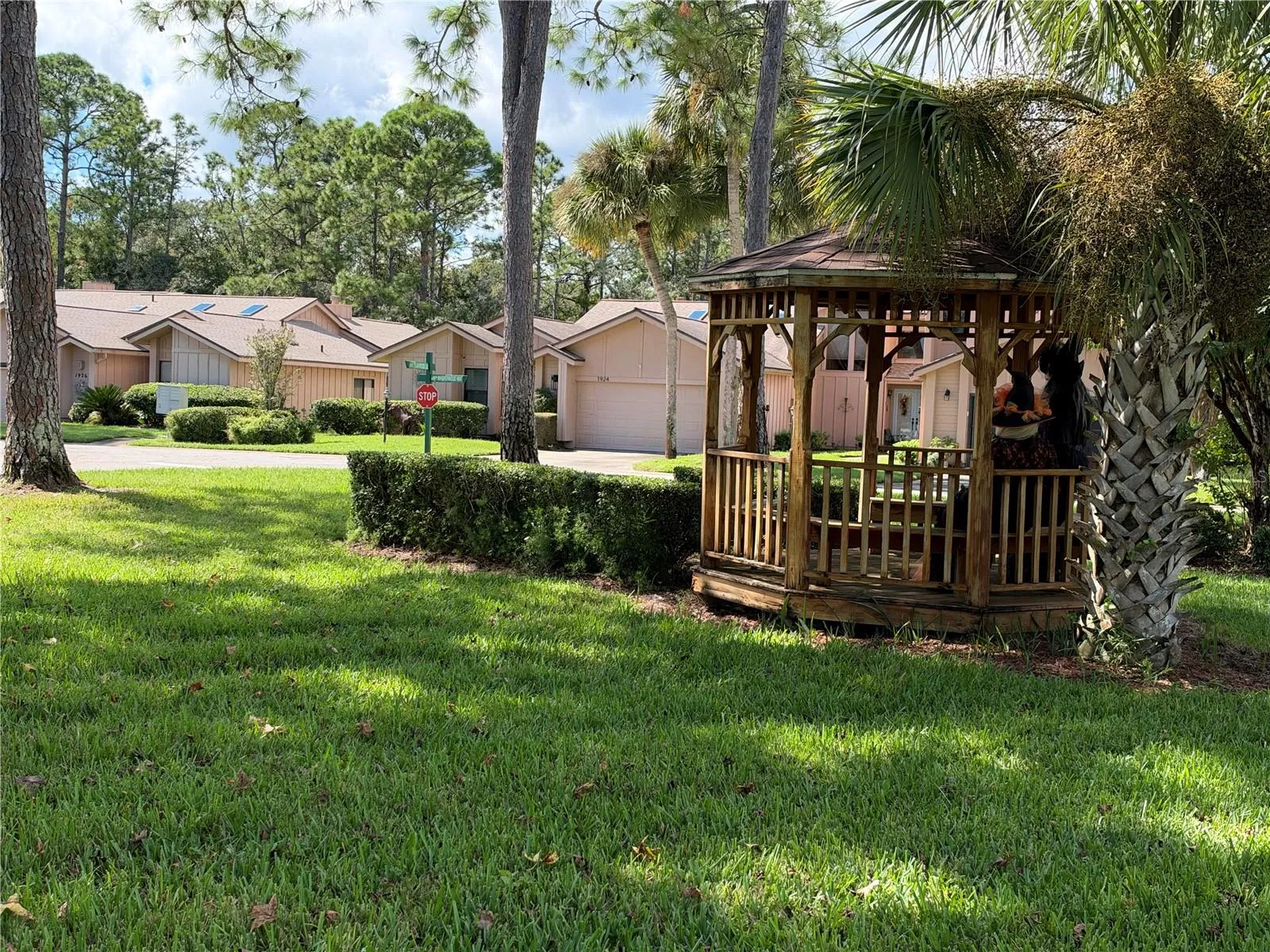 Just across from your from door is green space and a gathering spot for the neighborhood, where residents spend time together.