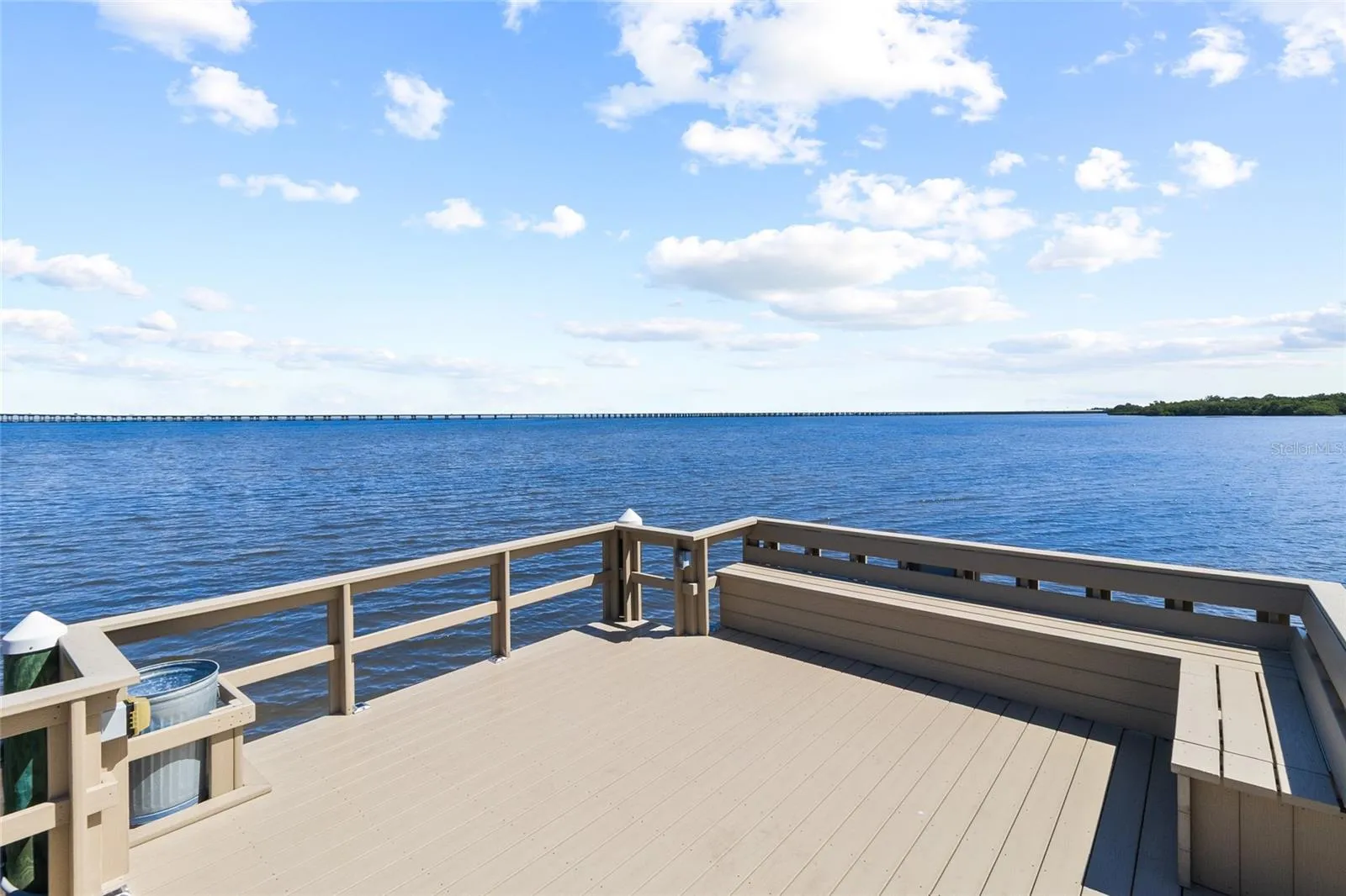 Private community dock over looking the bay