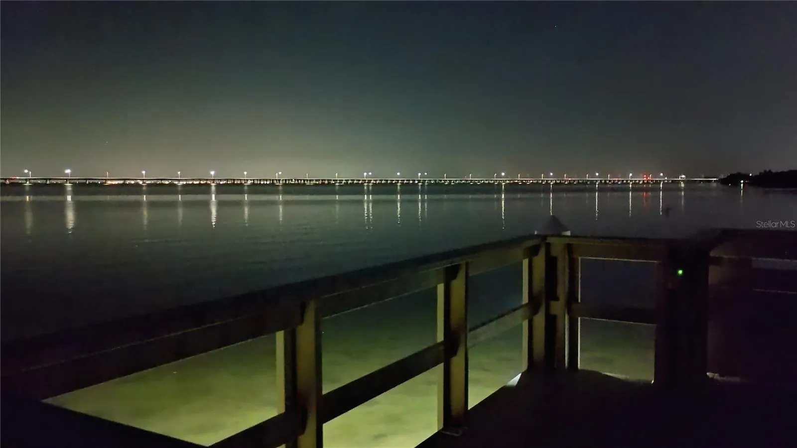 Tampa Bay nigh lights from private community dock
