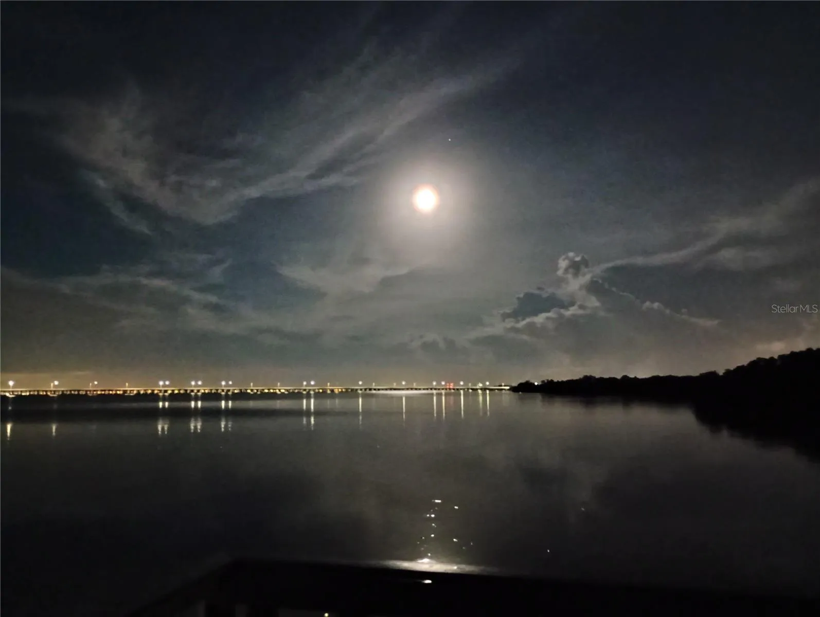 Moon rise over the bay