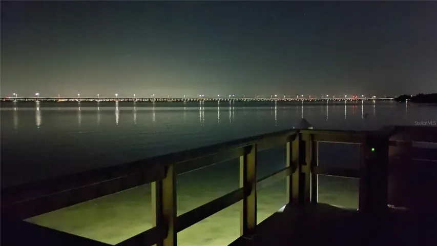 Tampa Bay nigh lights from private community dock