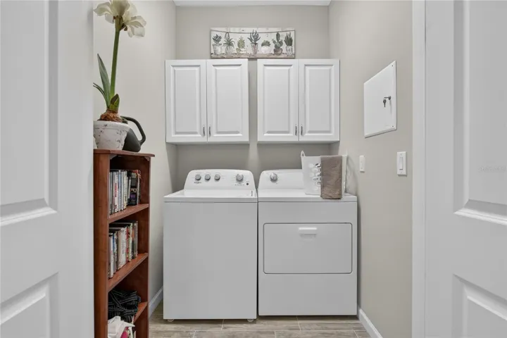 Laundry Closet with Cabinets