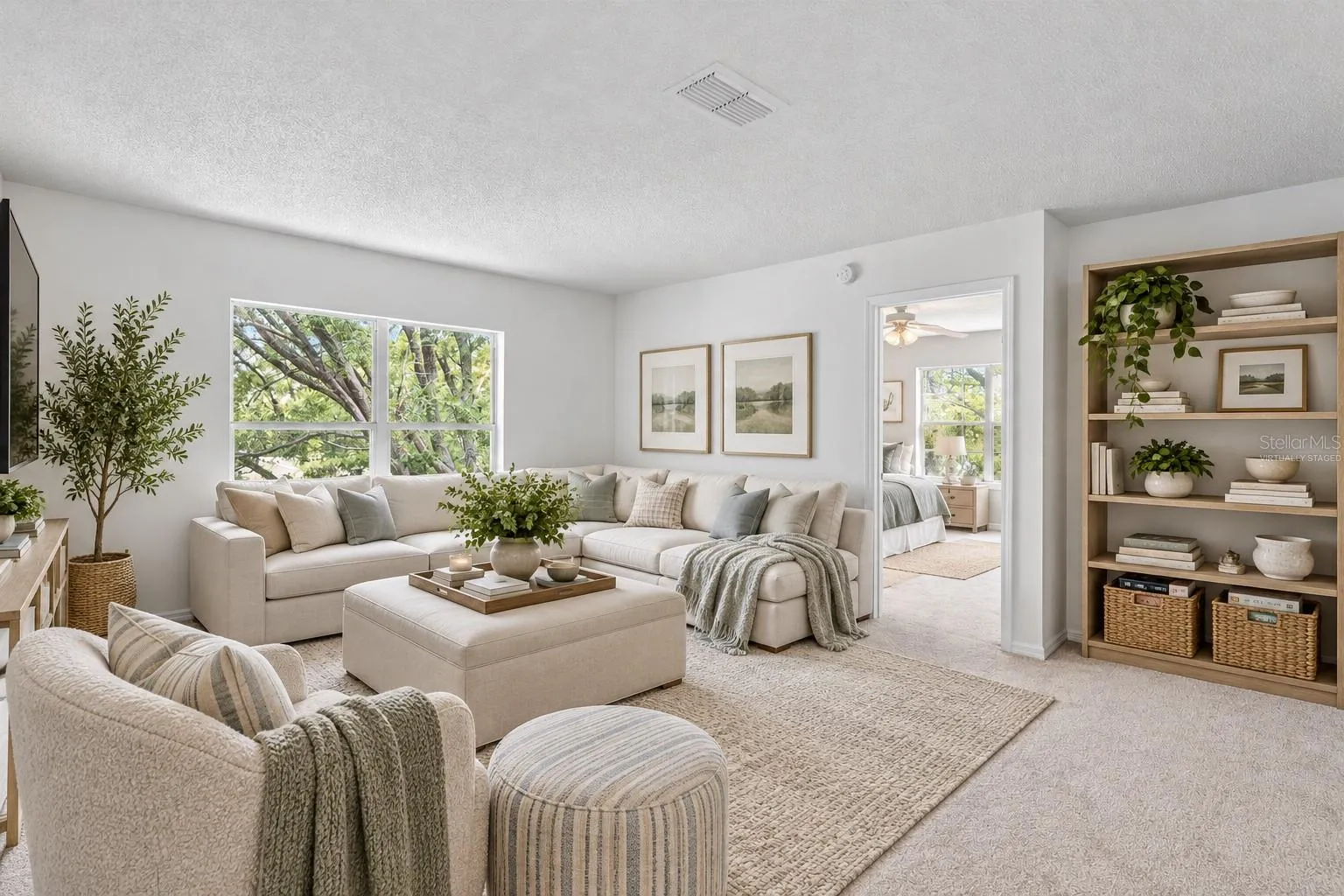 Upstairs loft is your THIRD living space. Leave it messy if needed -- Guests will never know! Virtually staged here.