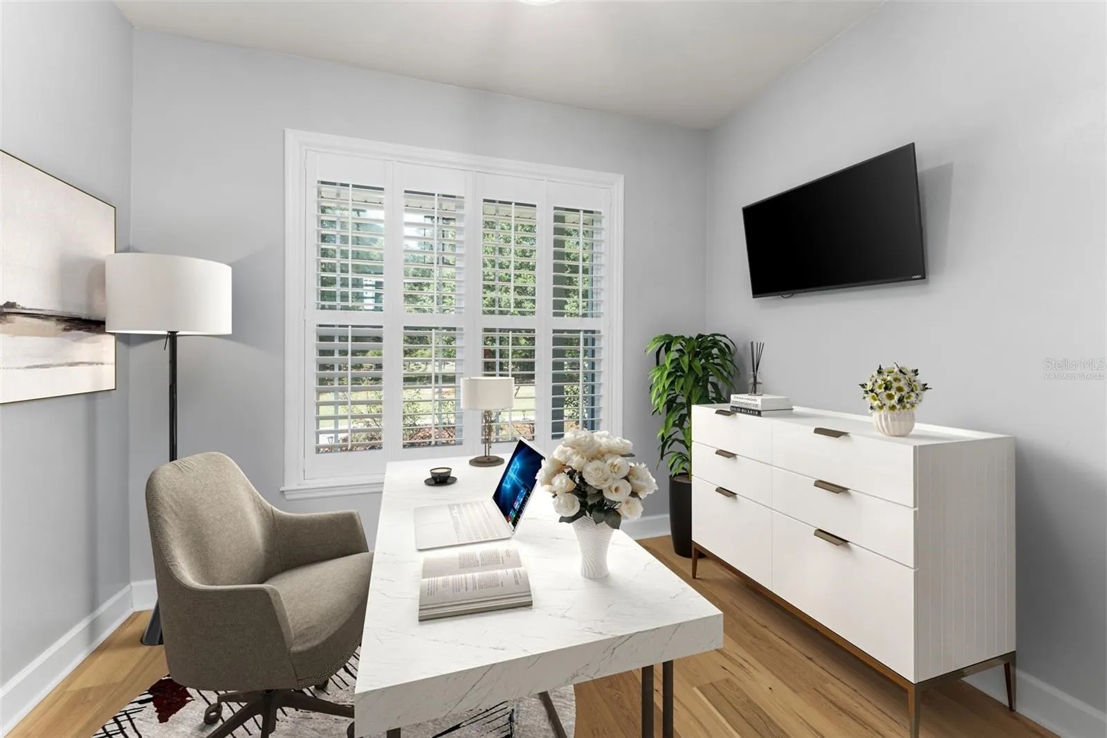 Study adjacent to Great room (Virtually staged)