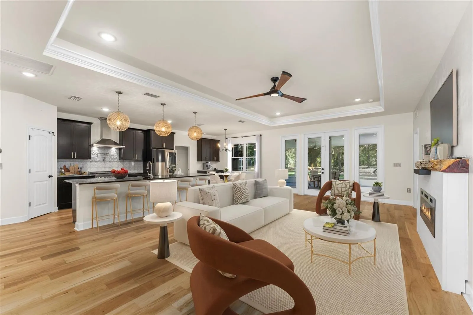 Spacious Great Room and kitchen area