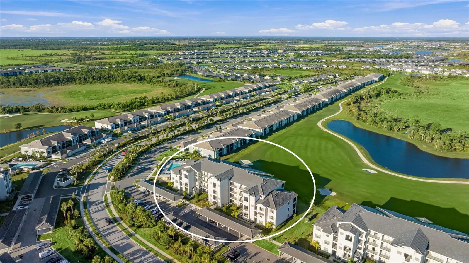 Building 100 right next to the Beautiful private Satellite Pool with stunning Golf Course, water and Preserve View