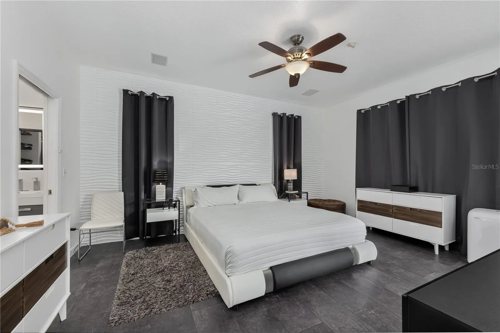 3D textured wave accent wall