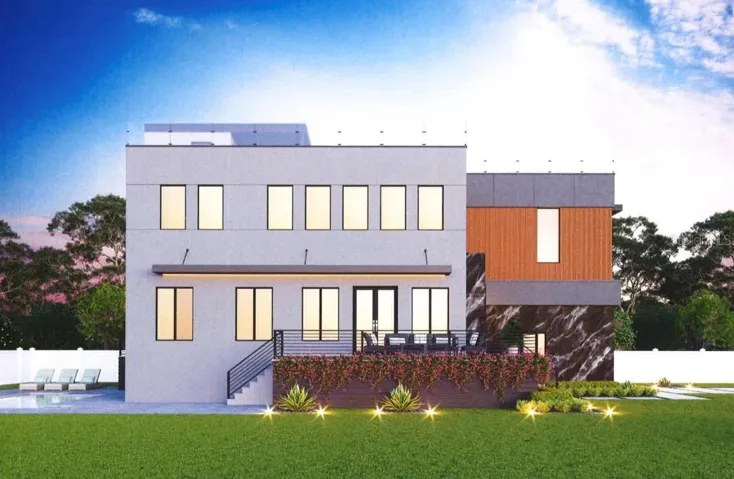 Modern Contemporary Side view of home