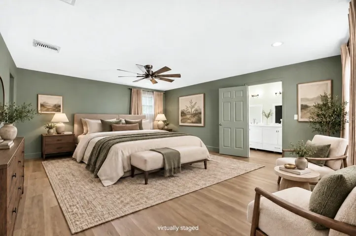 Digitally Staged Master Bedroom