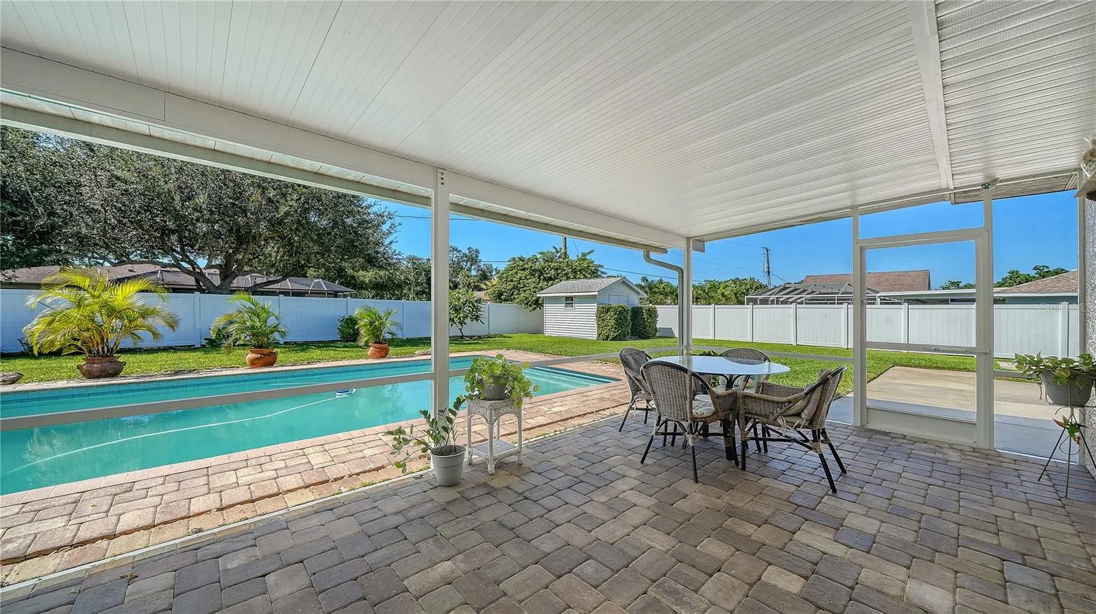 Florida Room looking toward backyard shed