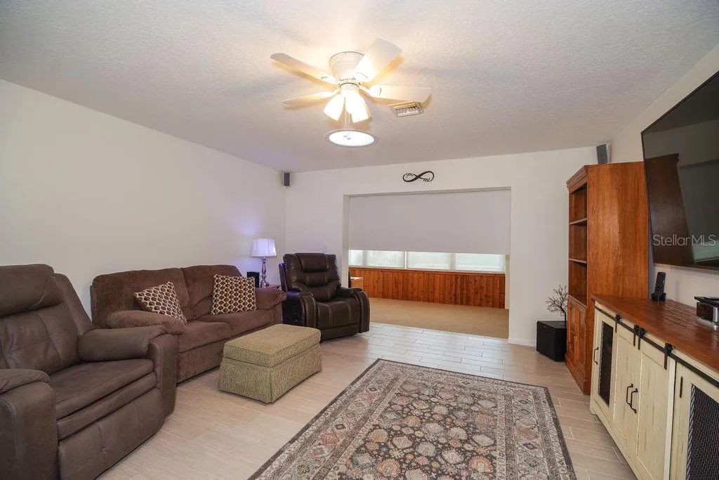 Living Room with shade divider