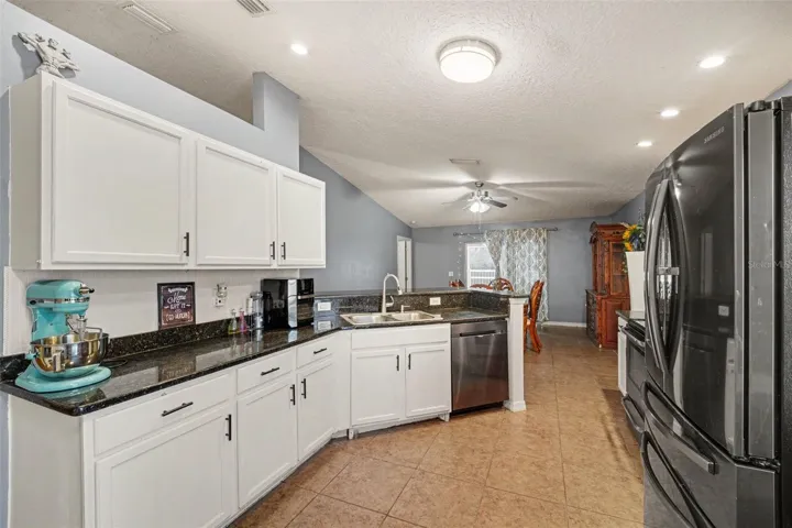Ample Cabinet space w/granite countertops