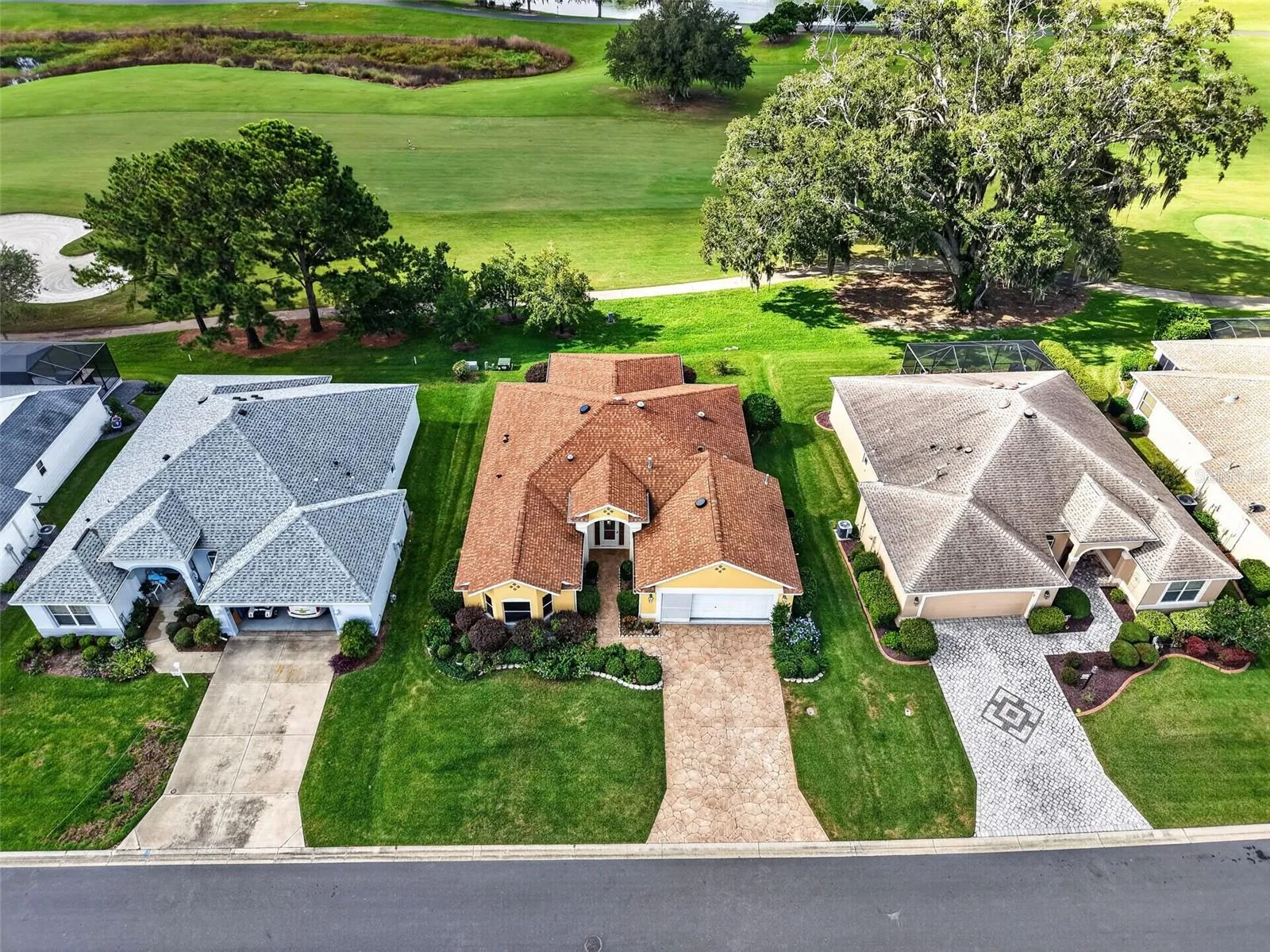 Aerial Front Elevation with GOLF and WATER VIEWS!