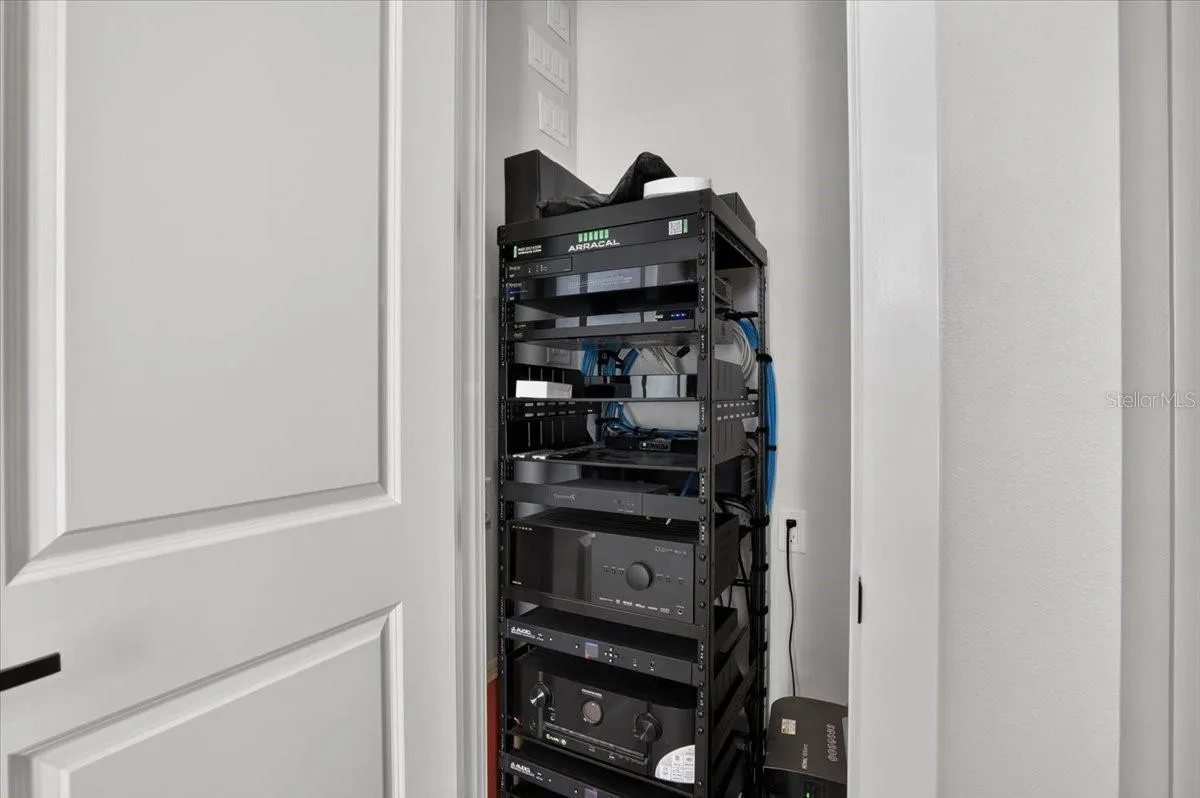Full home Control4 automation, distributed sound with built in subwoofers, outdoor speakers