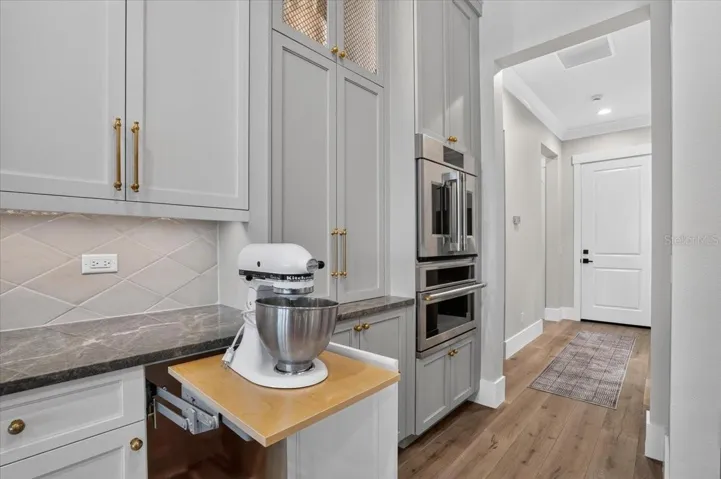 In cabinet, pop-up electric mixer stand