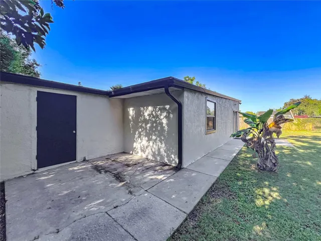Patio behind Garage