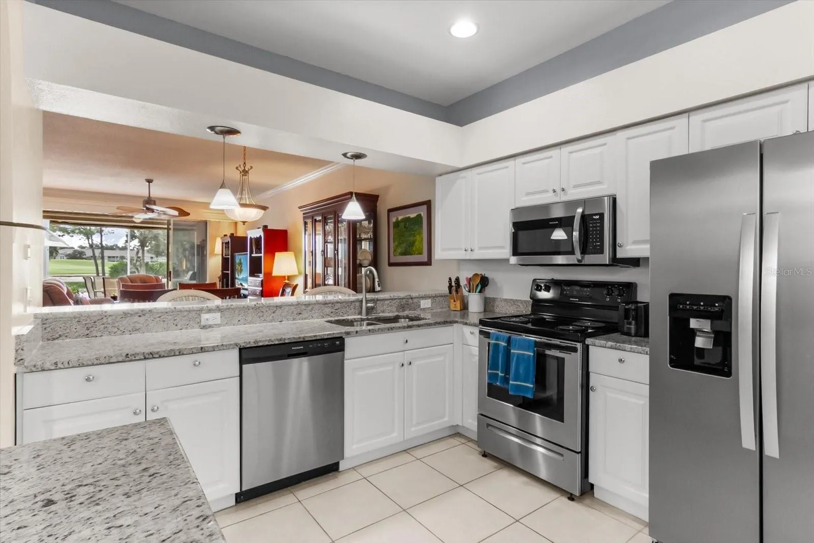 Kitchen overlook into dining and living room