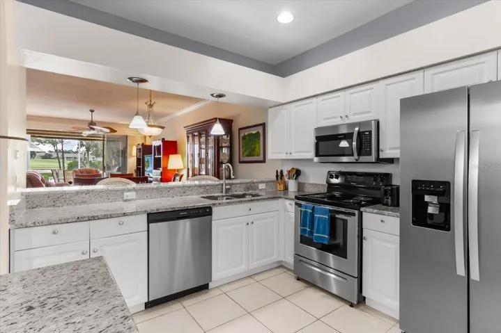 Kitchen overlook into dining and living room