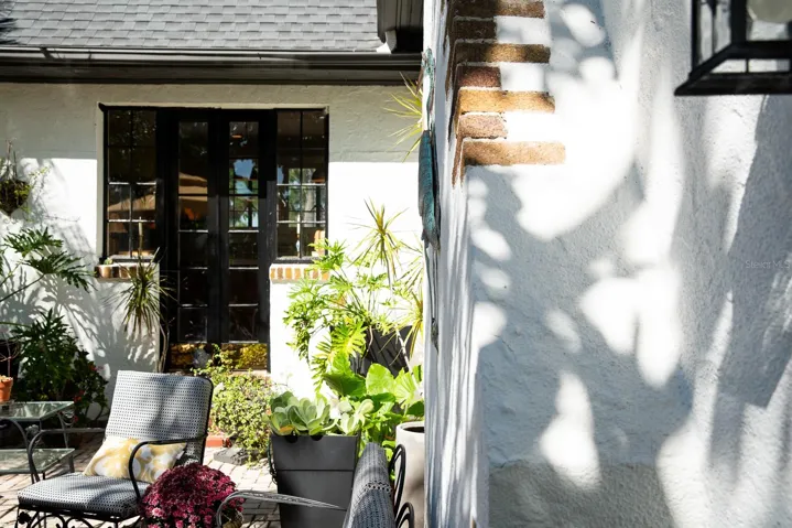 Entrance to kitchen from courtyard.