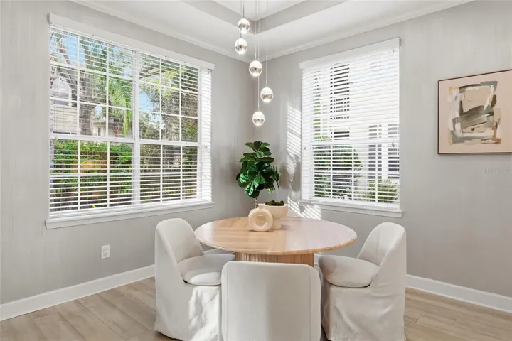 Dedicated dining area filled with natural light