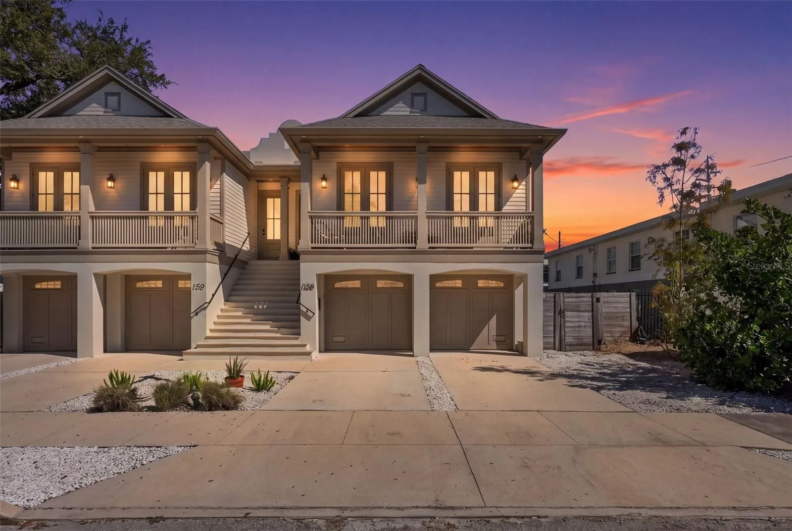 Front View of Townhome on right