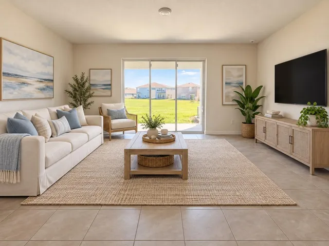 Lots of natural light with a pond view