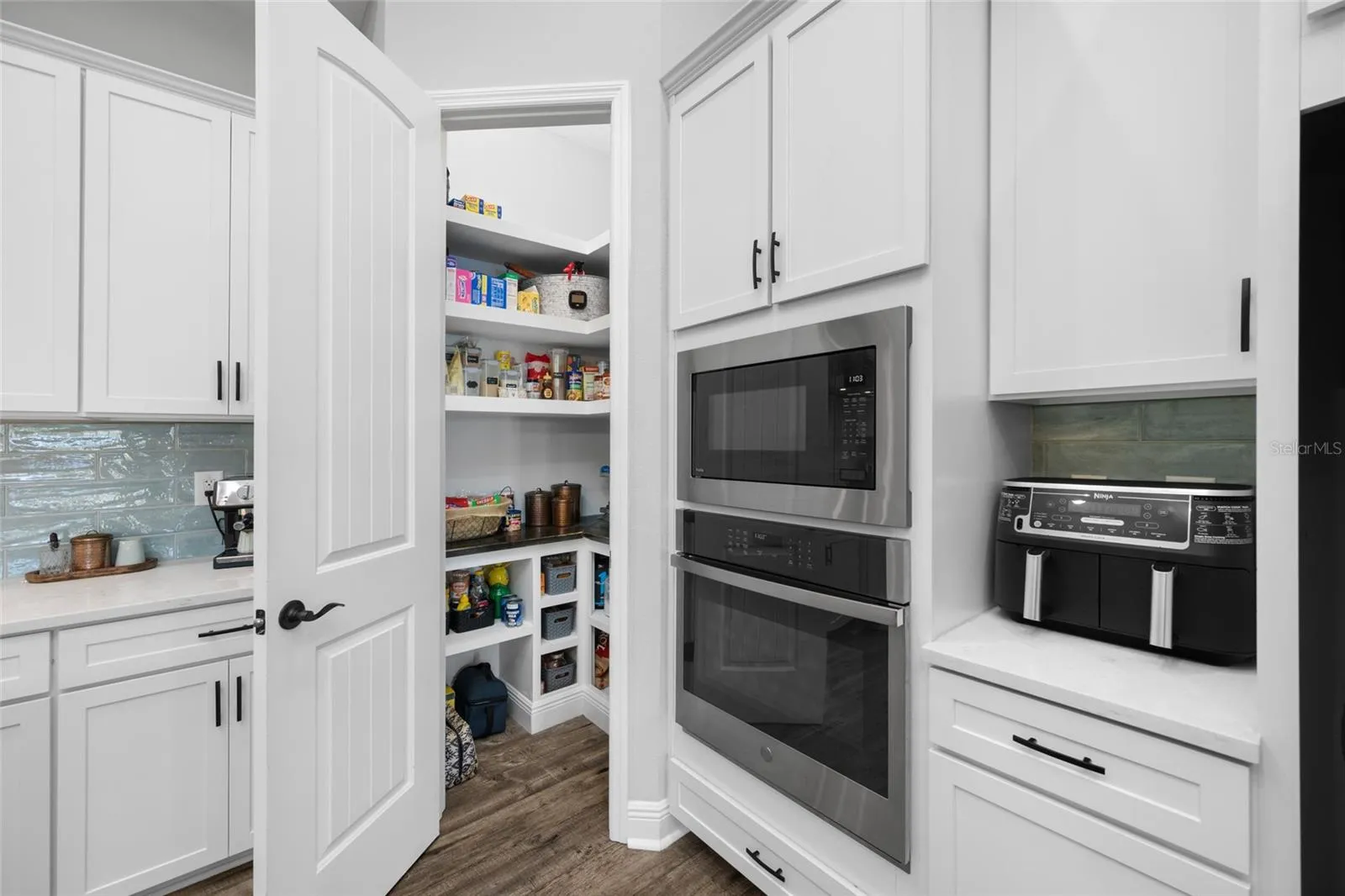 GE Cafe and Profile Appliances and walk-in pantry