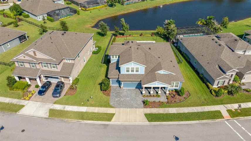Aerial view of front of home Premium Pie Shaped Lot