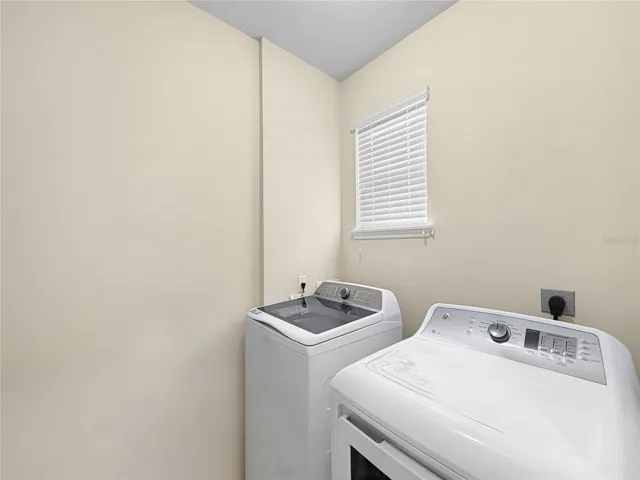 Indoor laundry room located downstairs