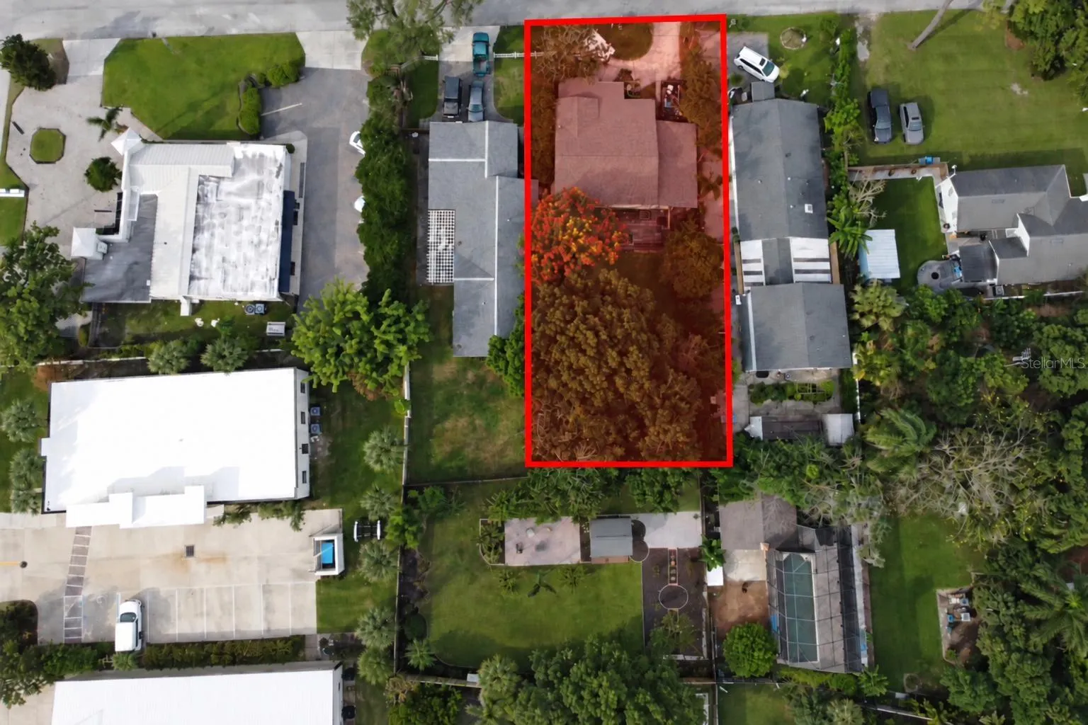 Aerial view of lot