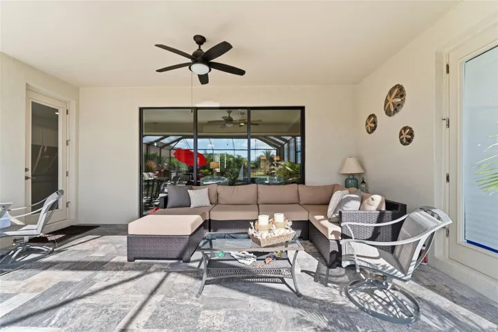 Covered lanai - access from living room, dinette and primary bedroom