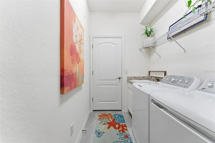 Laundry room with full size washer/dryer