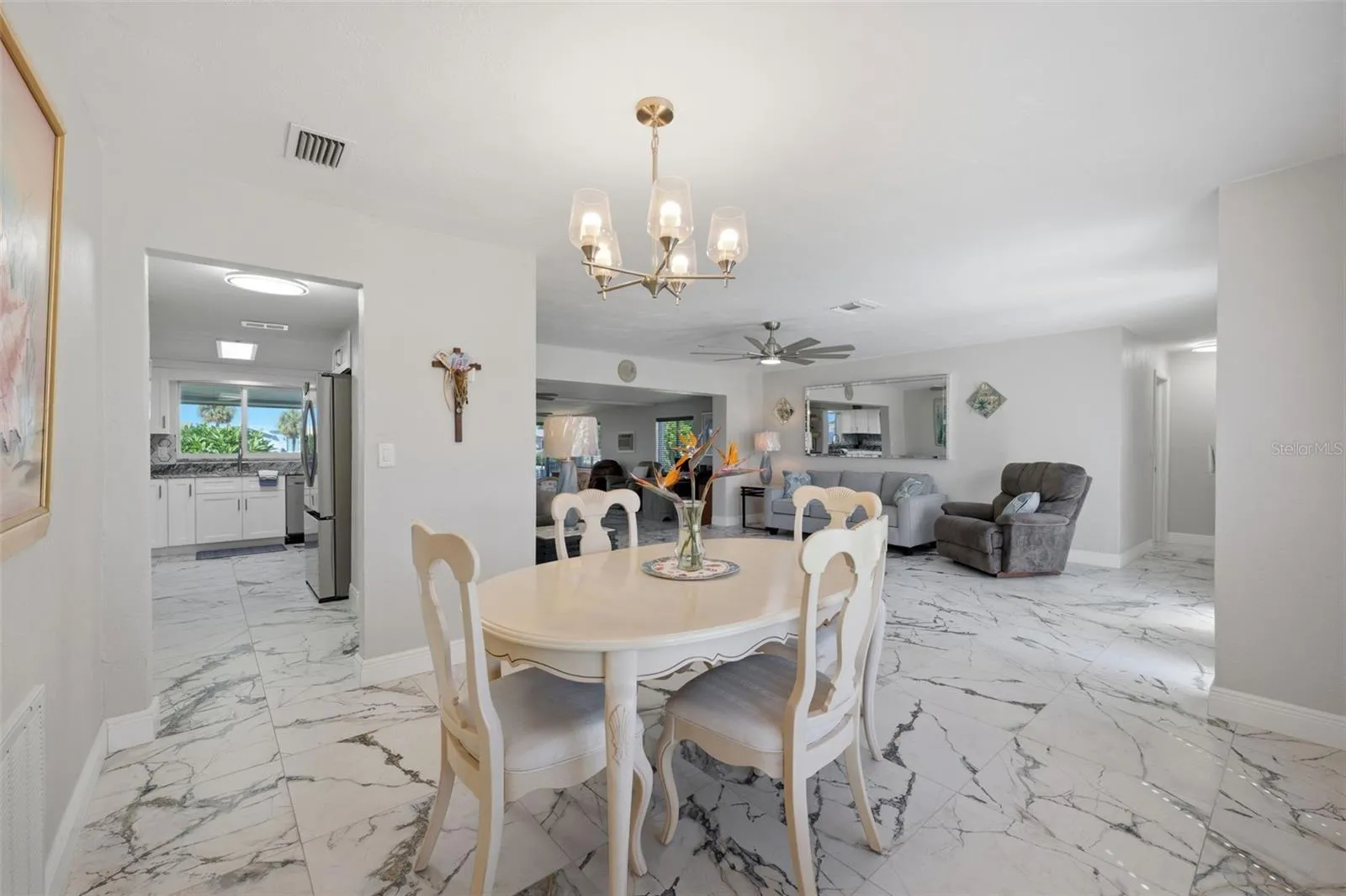 Porcelain tile through out entire home