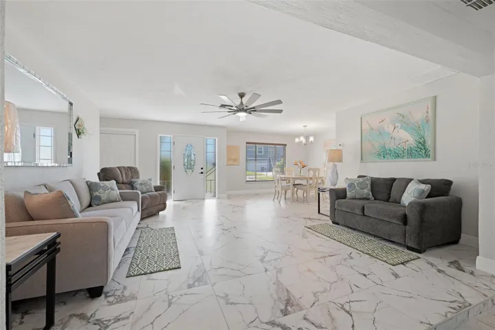 Porcelain tile through out entire home