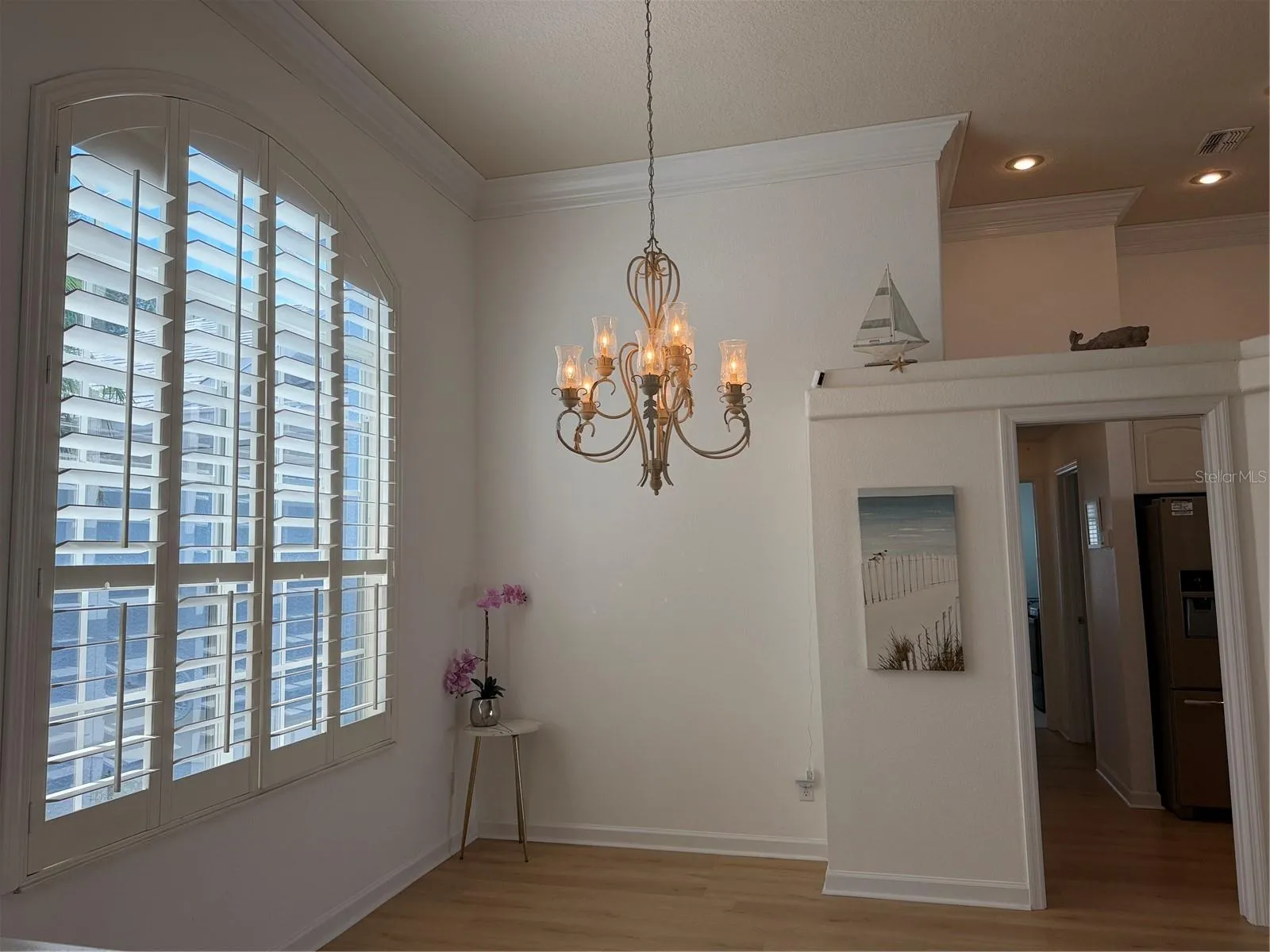 Formal dining area at from of home