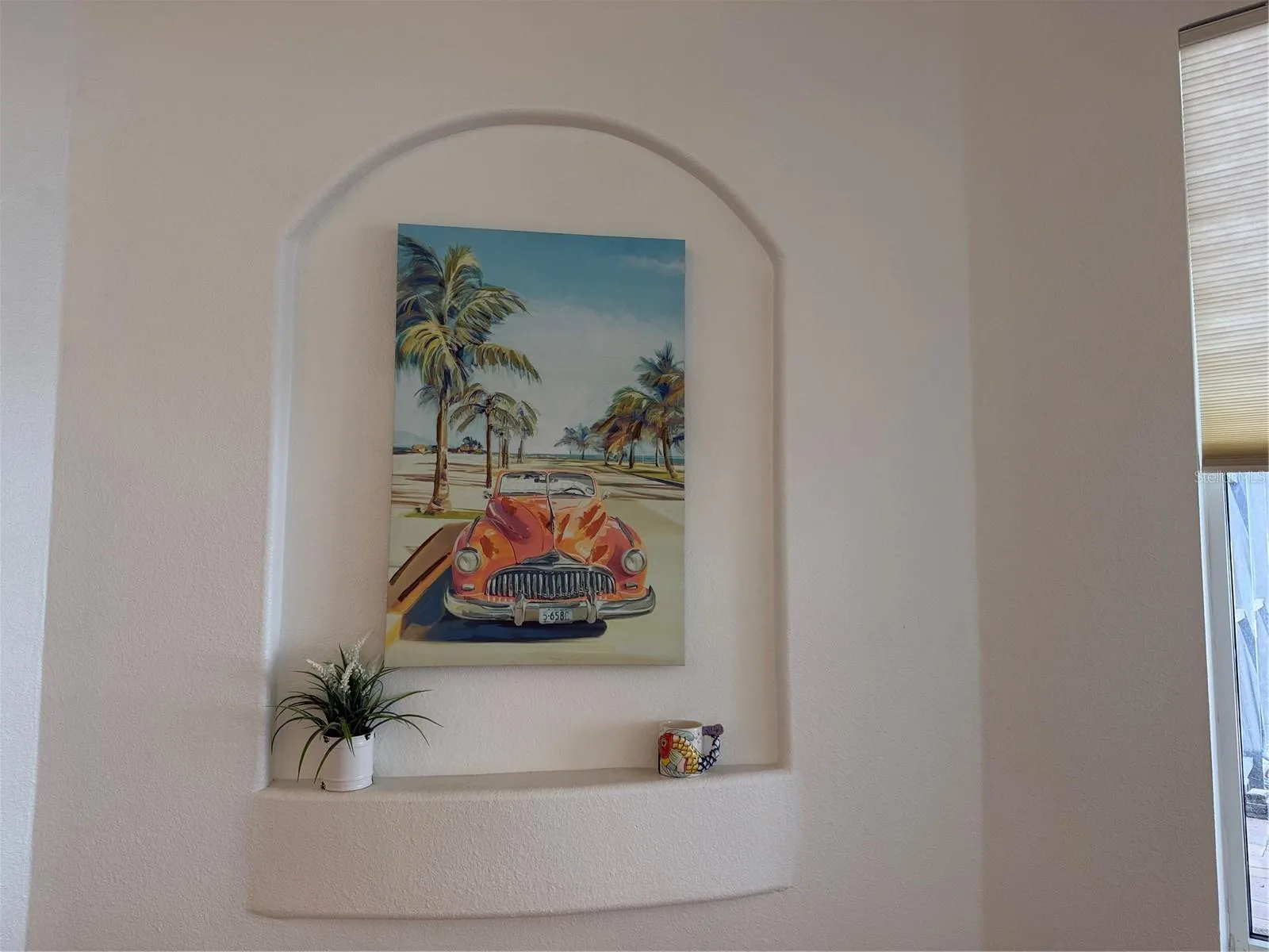 Arch with built in dry wall shelf for show casing your favorite piece of art