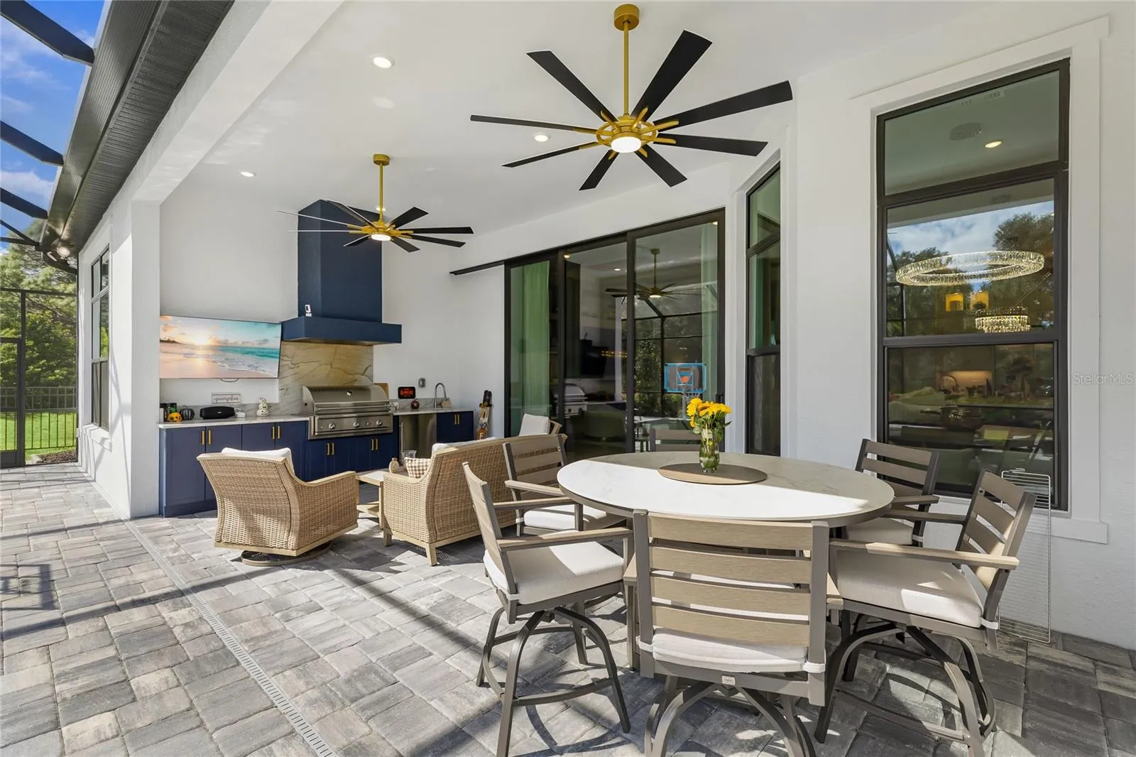 Expansive Lanai, Custom Outdoor Kitchen and Custom Pool and Spa.