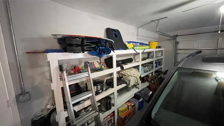 Built in storage shelves