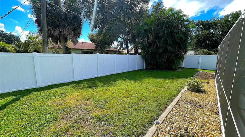 Fenced-in backyard