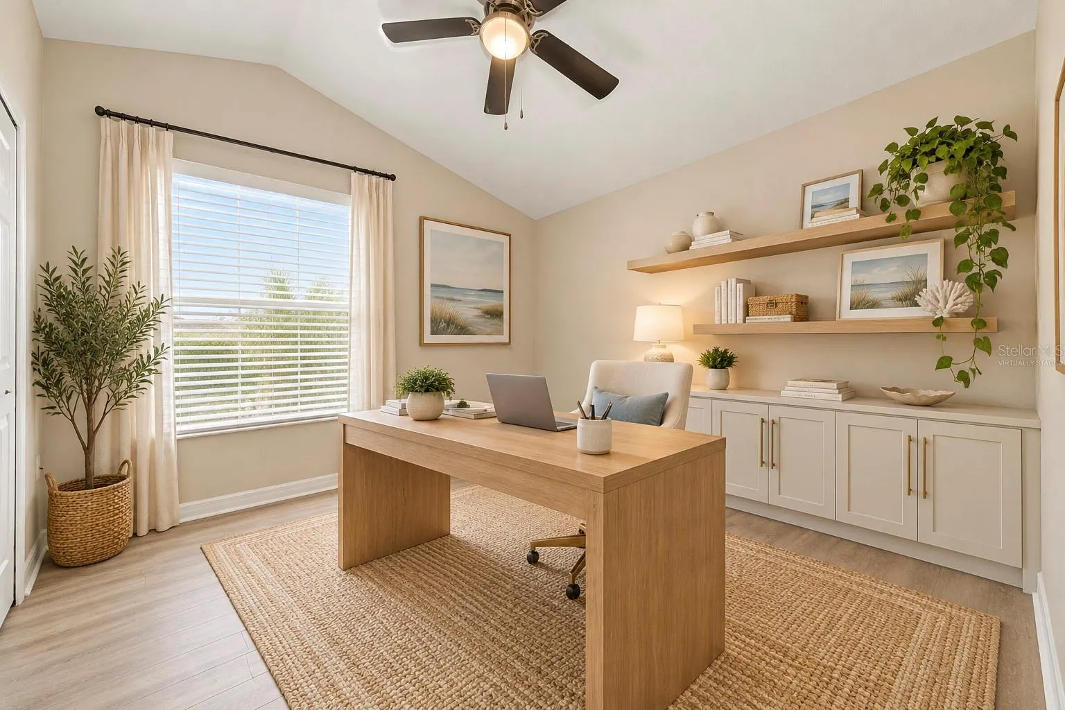Virtually Staged 3rd Bedroom as Office