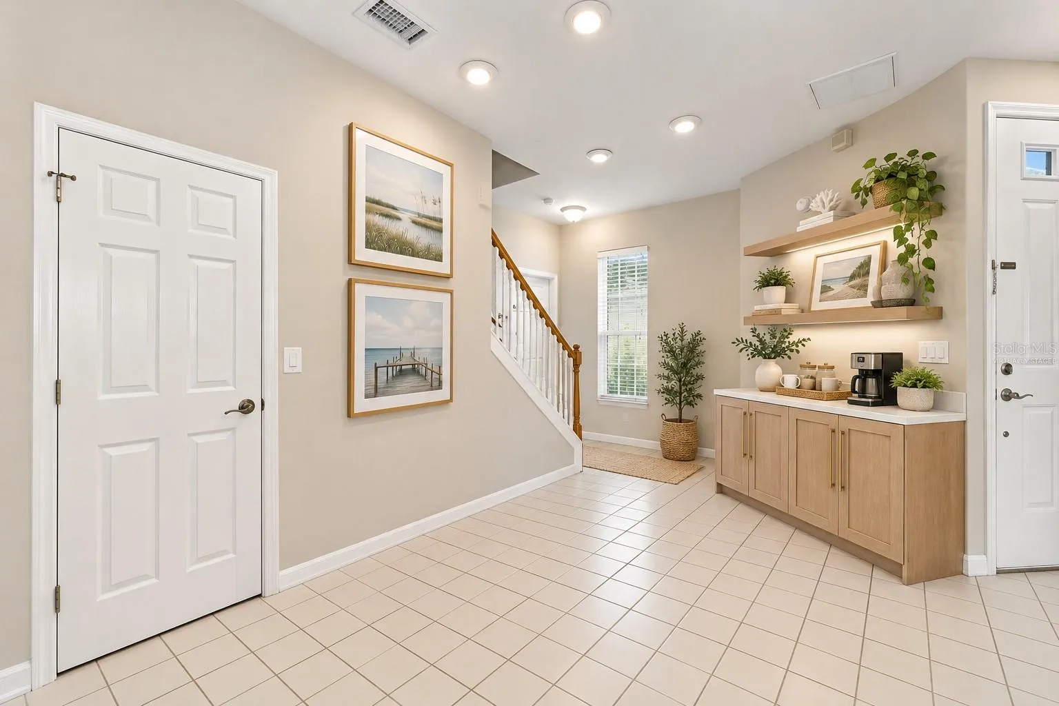 Virtually Staged Breakfast Nook / Coffee Bar Area