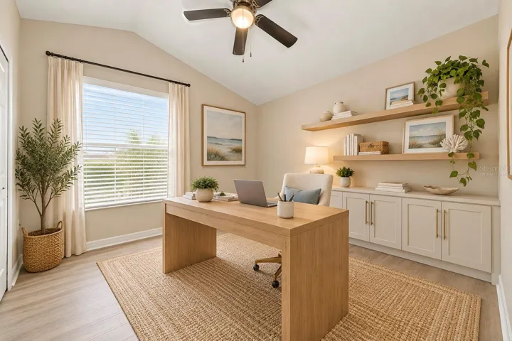 Virtually Staged 3rd Bedroom as Office