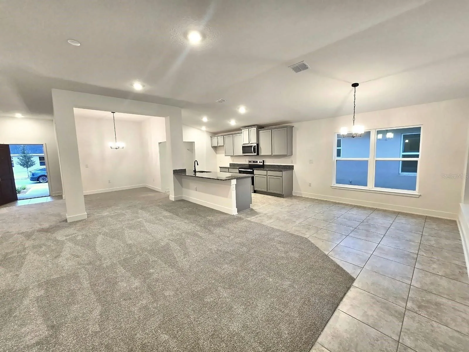 Great room and kitchen