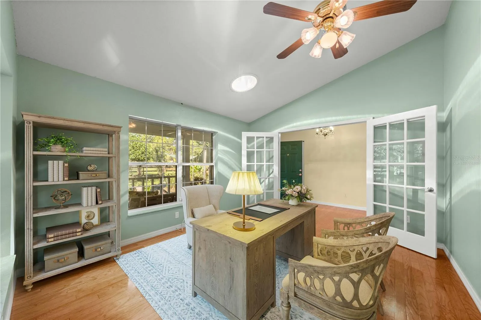 Virtually staged office/den